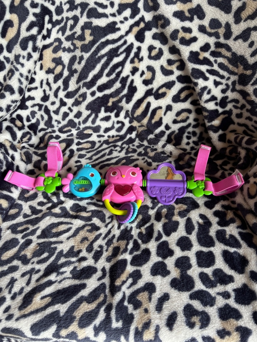 Bright Starts Pink & Purple Baby Activity Bar for Car Seat or Stroller